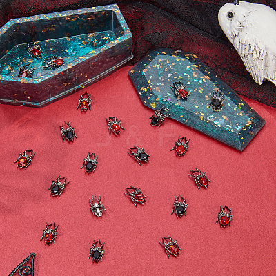 36Pcs 2 Colors Alloy Rhinestone Cabochons FIND-SP0004-43-1