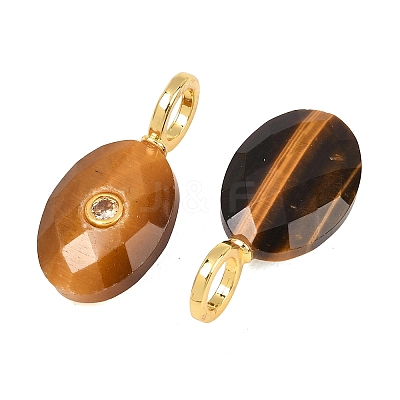 Natural Tiger Eye Pendants G-F837-05C-1