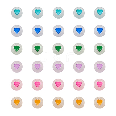 300Pcs Luminous Acrylic Beads MACR-YW0001-38-1