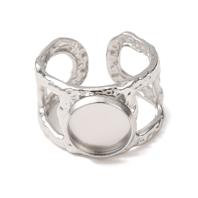 Hammered 304 Stainless Steel Cuff Ring Components SA-CBAC0DF-02B-P-1