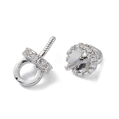 Brass with Cubic Zirconia Peg Bails KK-B087-13A-P-1