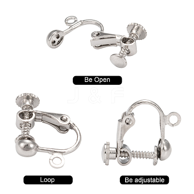 Brass Screw On Clip-on Earring Dangling Charms Pendants Setting Findings X-KK-M019-01P-1