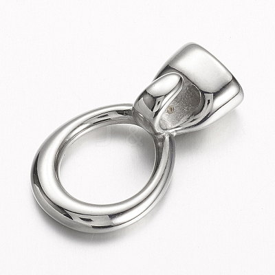 Non-Tarnish 304 Stainless Steel Hook Clasps STAS-E133-092P-1