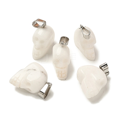 Natural White Jade Pendants G-Z067-02P-11-1