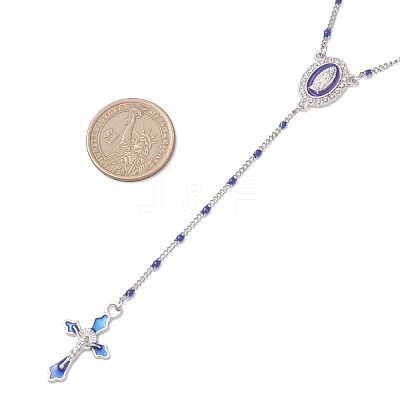 304 Stainless Steel Rosary Bead Necklaces NJEW-JN05775-1