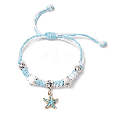 2Pcs 2 Styles Adjustable Korean Waxed Polyester Cord Bracelets BJEW-JB11607-1