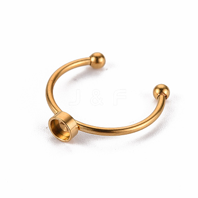 201 Stainless Steel Cuff Ring Findings STAS-S080-042A-G-1