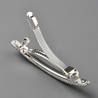 Rrhinestone with Alloy Hair Barrettes OHAR-WH20010-13S-1