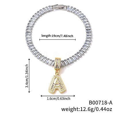 Fashionable Brass Micro Pave Clear Cubic Zirconia Charm Bracelets LS-AF9298-1-1