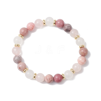 Natural Mixed Gemstone Round Beads Stretch Bracelets for Women BJEW-JB12631-04-1
