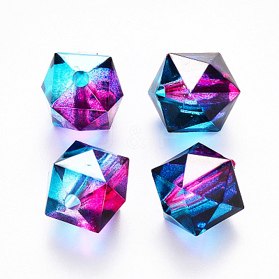 Transparent Spray Painted Crackle Acrylic Beads ACRP-YW0001-01L-1