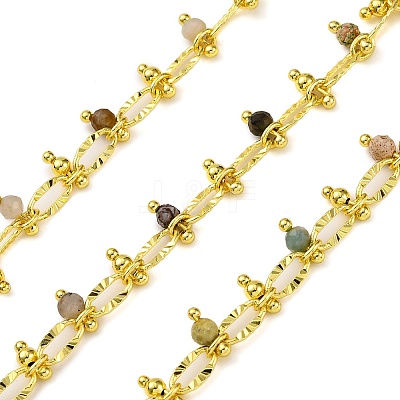Handmade Faceted Natural Gemstone Beaded Chains CHC-L050-01G-08-1