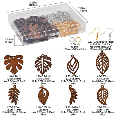DIY Leaf Dangle Earring Making Kits DIY-FS0008-63A-1