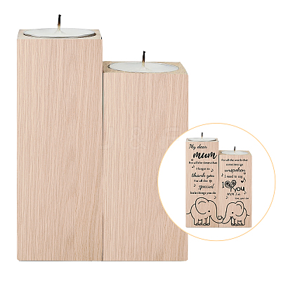 Wood Candle Holder AJEW-WH0268-001-1