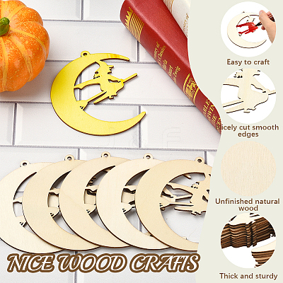 Unfinished Blank MDF Pendants Set for Painting Arts WOOD-WH20008-13K-1