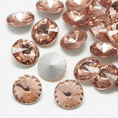 Pointed Back Glass Rhinestone Cabochons RGLA-T086-10mm-08-1