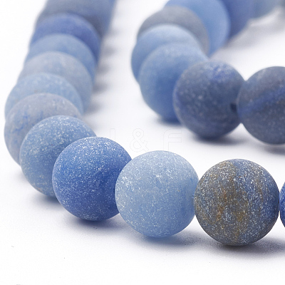 Dyed & Heated Natural Blue Aventurine Beads Strands G-T106-207-1