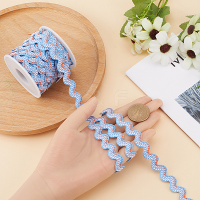 10 Yards Polyester Wave Ribbon OCOR-GF0003-14D-1