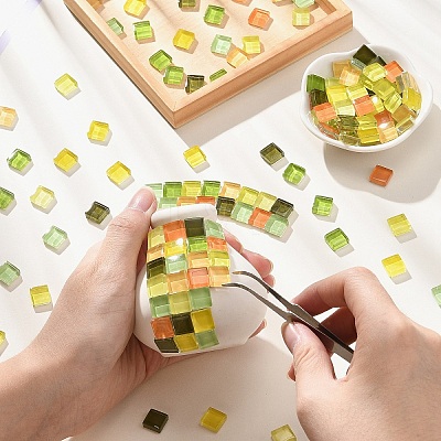 8 Colors 20Pcs Transparent Glass Cabochon GLAA-YW0003-66A-1