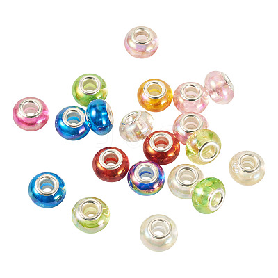 20Pcs UV Plating Resin European Beads RESI-TA0004-30-1