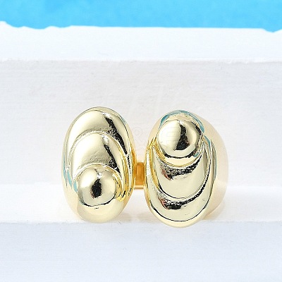 Brass Cuff Rings for Women RJEW-G347-03G-1