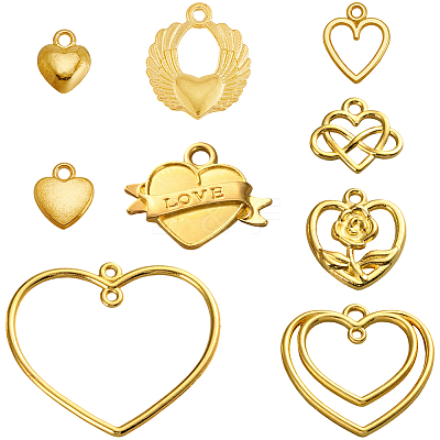 72Pcs 9 Styles Alloy Pendants FIND-SC0015-82-1