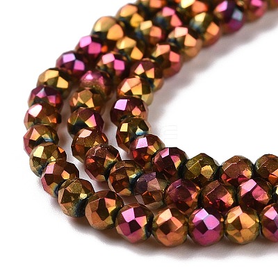 Electroplate Glass Beads Strands GLAA-H021-01B-FP10-1