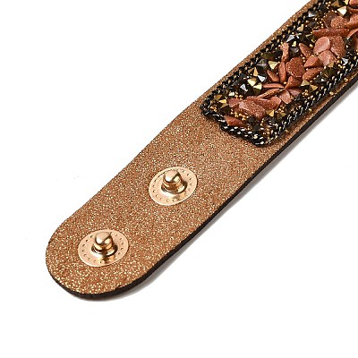 Faux Suede Snap Cord Bracelet BJEW-F428-16-1