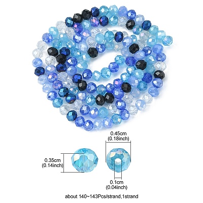 Electroplate Glass Beads Strands EGLA-yw0002-C01-1