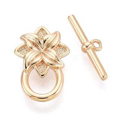 10Pcs Brass Toggle Clasps KK-T073-41G-1