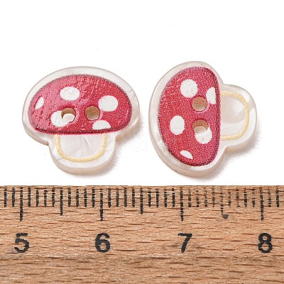 2-Hole Printed Opaque Resin Buttons RE-CBA2C75-04F-1