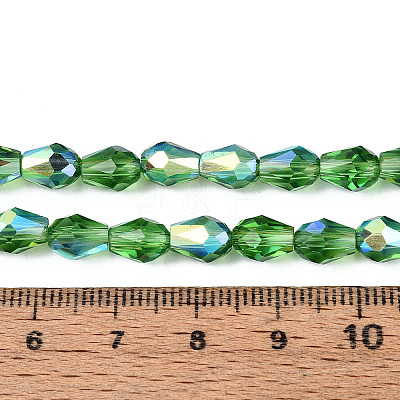 Transparent Electroplate Glass Beads Strands EGLA-N023-6x8mm-A09-1