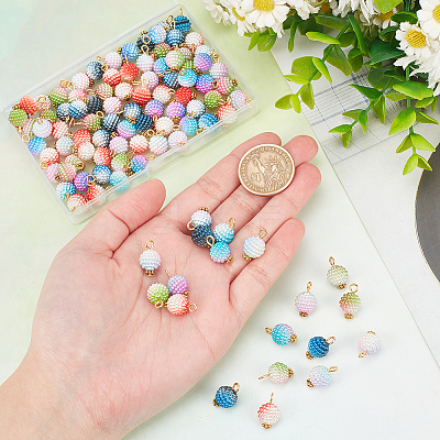 100Pcs Imitation Pearl Acrylic Pendants FIND-AR0004-61-1