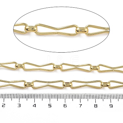 Rack Plating Brass Hour-glass Shaped Link Chains CHC-G023-01G-1
