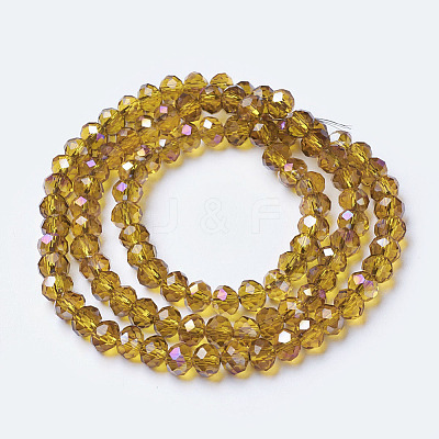 Electroplate Transparent Glass Beads Strands EGLA-A034-T8mm-F05-1