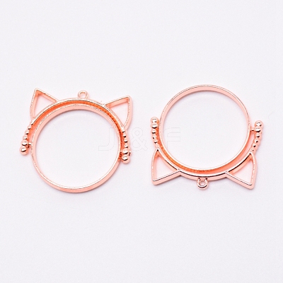 Alloy Open Back Bezel Pendants PALLOY-TAC0012-23RG-1