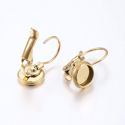 Ion Plating(IP) 304 Stainless Steel Leverback Earring Findings STAS-H425-04G-1