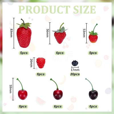 60Pcs Plastic Simulation Fruit Model AJEW-WR0002-94-1