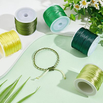 12 Rolls 12 Styles Nylon Satin Rattail Cords NWIR-HY0001-02A-1