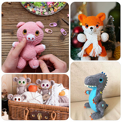 14Pairs 7 Colors Plastic Craft Eyes DIY-CA0007-86B-1