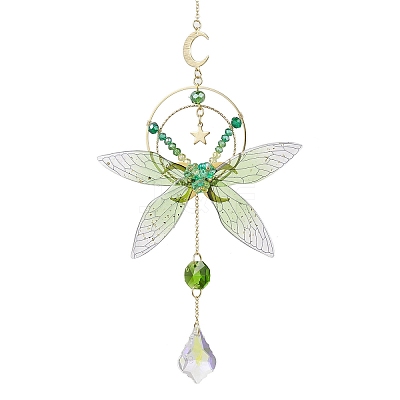 Resin Butterfly Hanging Ornaments HJEW-TA00179-1