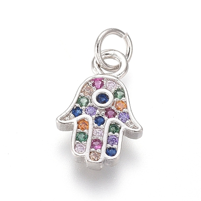 Brass Micro Pave Cubic Zirconia Charms ZIRC-I032-52P-1