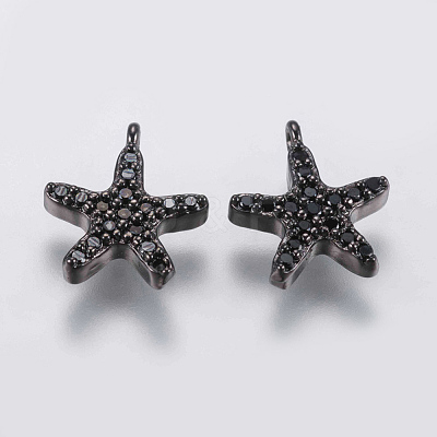 Brass Micro Pave Cubic Zirconia Charms ZIRC-G132-53B-1