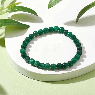 Natural Emerald Beaded Bracelets BJEW-JB10214-02-1