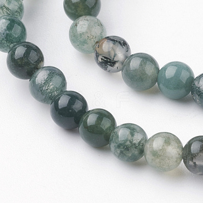 Natural Moss Agate Bead Strands G-G735-62-4mm-1