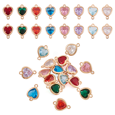 16Pcs 8 Colors K9 Glass Connector Charms FIND-TA0003-43-1