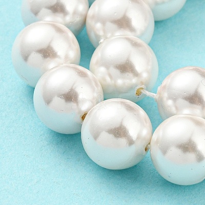 Electroplated Shell Pearl Beads Strands SHEL-F008-03B-01-1