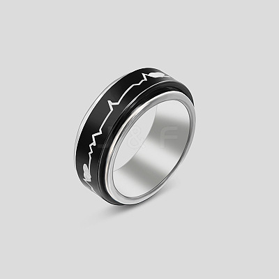 Rotatable 304 Stainless Steel Finger Rings FS-WGF1F3F-06-1
