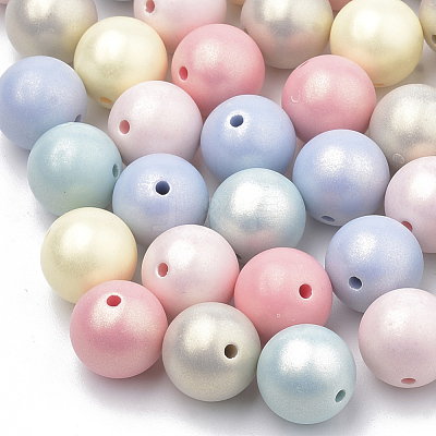 Spray Painted Style Acrylic Beads MACR-T010-10mm-1