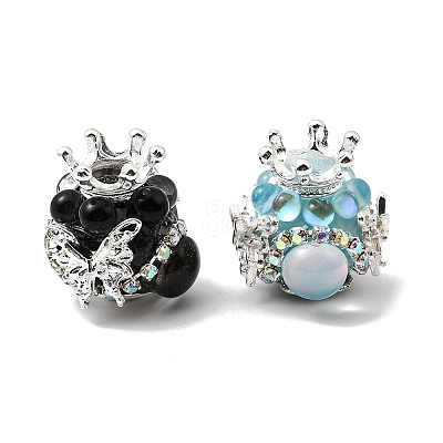 Opaque Acrylic & Rhinestone Beads OACR-D039-03-1